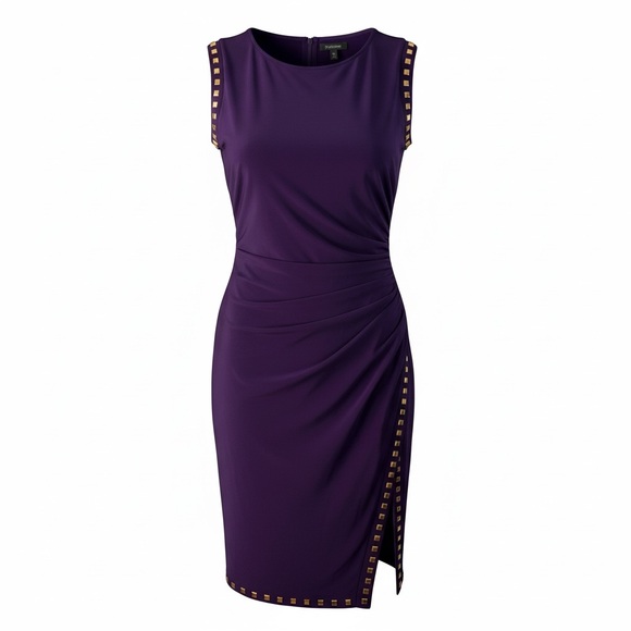 Emma & Michele Dresses & Skirts - Emma & Michele Purple Studded Sheath Dress L Cocktail / Date Night